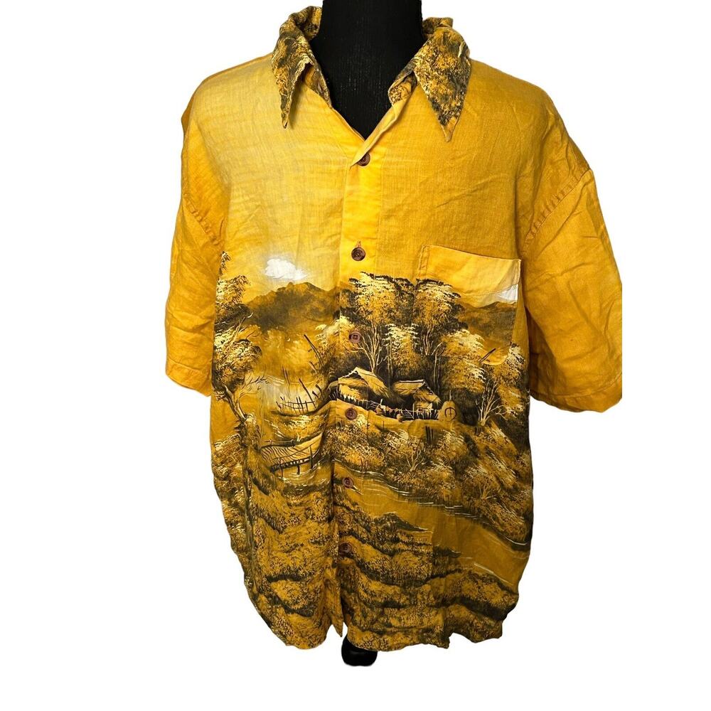 Lucky‎ Brand Shirt Mens XL Yellow and Black Button Up Shirt